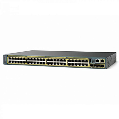 WS-C2960S-48FPD-L Cisco Catalyst стек. PoE+ (48 PoE+ 740W) коммутатор 48 x GE, 2 x SFP+, LAN Base