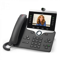 CP-8845-K9 Cisco IP видеотелефон, 5 линий, 2 x GE RJ-45, Color LCD 800х480, гарнитура RJ-9