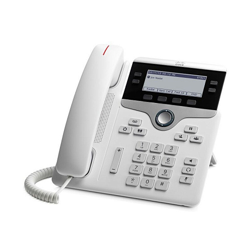 CP-7841-W-K9 Cisco IP телефон, 4 линии SIP, 2 x GE PoE, LCD 396x162 BW, гарнитура RJ-9