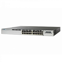WS-C3750X-24P-S Cisco Catalyst PoE+ коммутатор 24 x GE RJ-45. IP Base
