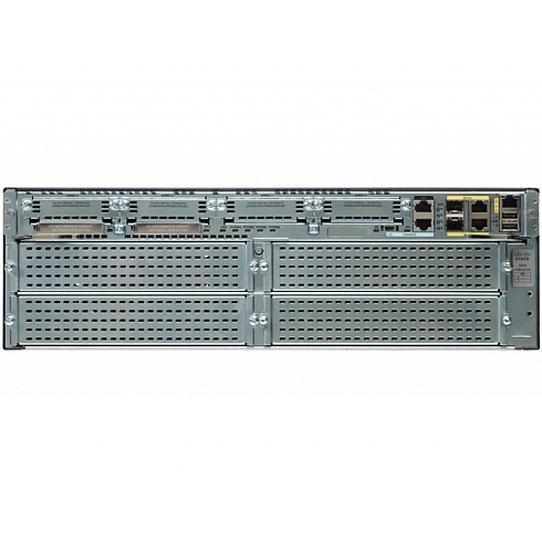CISCO 3925E-V/K9 маршрутизатор с функцией голосового VoIP шлюза. 4 x GE RJ-45, 2 x SFP, PVDM3-64, UC
