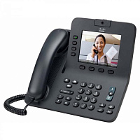 CP-8945-K9 Cisco IP видеотелефон, 4 линии, 2 x GE RJ-45, Color LCD 640х480, гарнитура RJ-9/Bluetooth