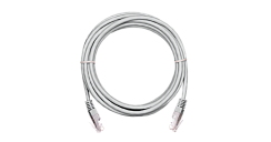 Коммутационный шнур NETLAN U/UTP 4 пары, серый, Кат.6 (Класс E), 250МГц, 2хRJ45/8P8C, T568B, заливной, многожильный, BC (чистая медь), PVC нг(B), 1м, уп-ка 10шт.
