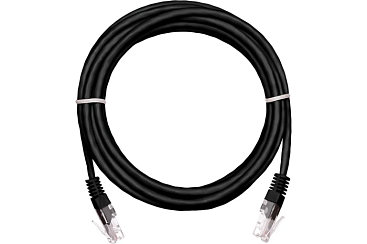 Коммутационный шнур NETLAN U/UTP 4 пары, черный, Кат.5е (Класс D), 100МГц, 2хRJ45/8P8C, T568B, заливной, многожильный, BC (чистая медь), PVC нг(B), 2м, уп-ка 10шт