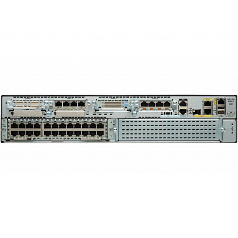 CISCO 2921-V маршрутизатор с функцией голосового VoIP шлюза. 3 x GE RJ-45, 1 x SFP, SPVDM3-16, UC