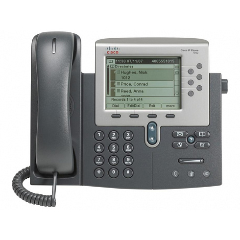CP-7962G-CCME Cisco IP телефон, 6 линий SIP\SCCP, 2 x FE PoE, LCD 320 x 222 BW, гарнитура RJ-9
