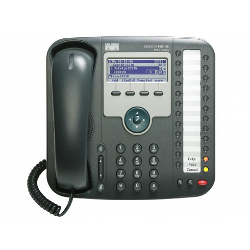 CP-7931G Cisco IP телефон, 24 линии SIP\SCCP, 2 x FE PoE, LCD 192x64 BW, гарнитура RJ-9