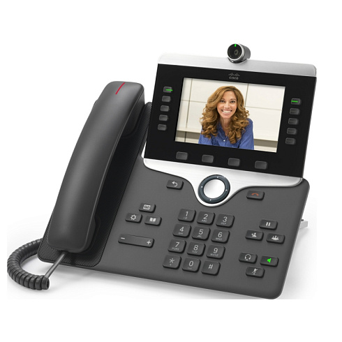 CP-8865-K9 Cisco IP видеотелефон, 5 линий, WIFI, 2 x GE RJ-45, Color LCD 800х480, гарнитура RJ-9