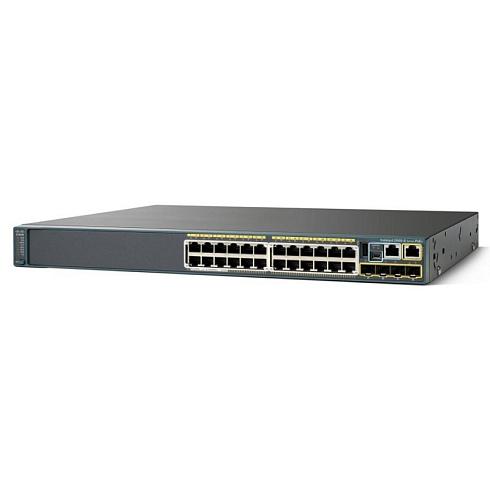WS-C2960S-24PS-L Cisco Catalyst стекируемый PoE+ (24PoE+ 370W) коммутатор 24 x GE, 2 x SFP, LAN Base