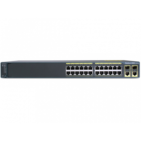 WS-C2960-24LC-S Cisco Catalyst PoE (8 PoE 123W) коммутатор 24 x FE RJ-45, 2 GE x combo SFP, LAN Lite